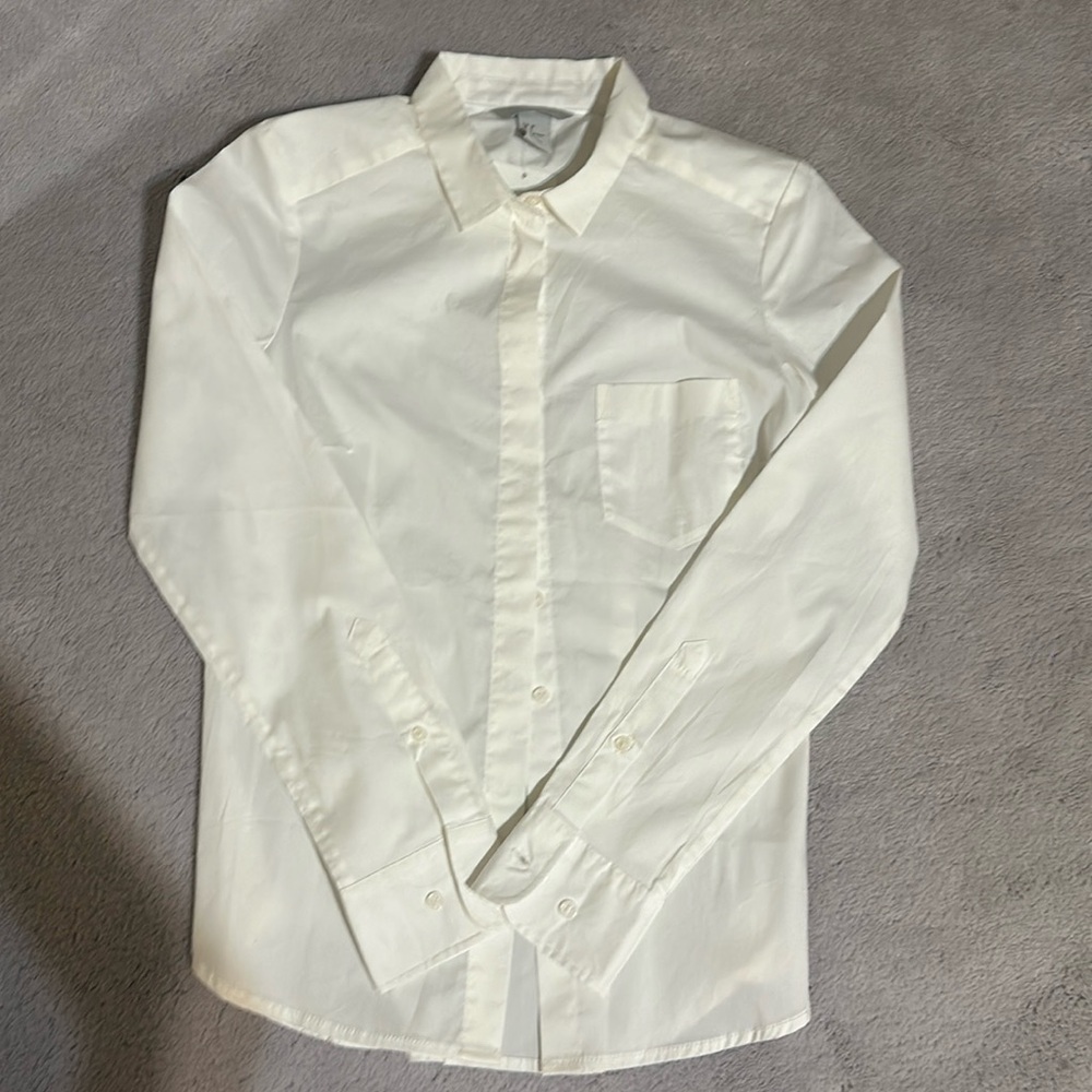 White long sleeve button down shirt
